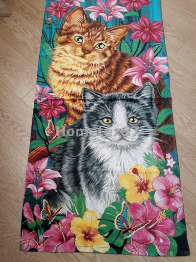 Полотенце пляжное "Два котенка" 70*140
